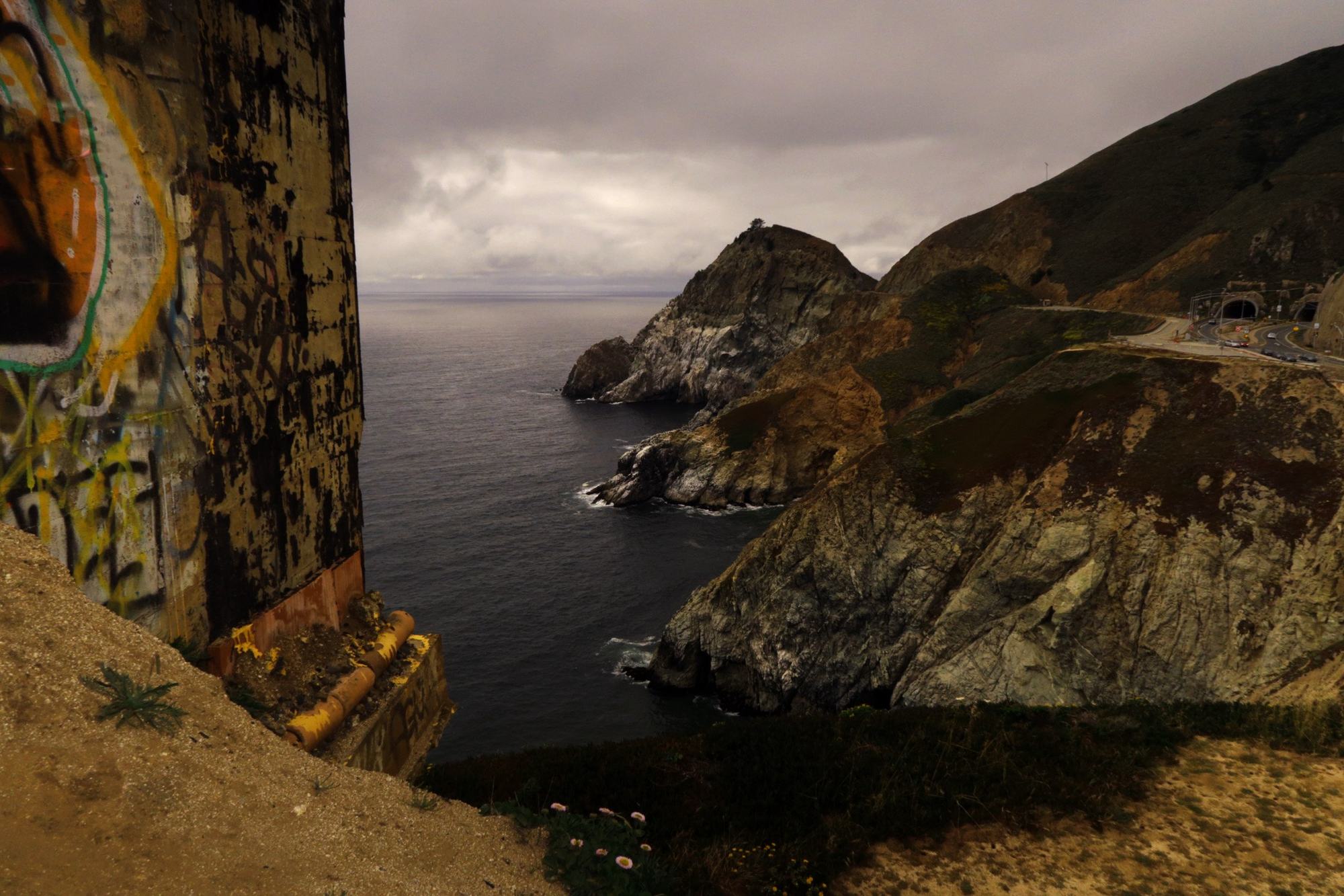 Coastal cliffs, color graded